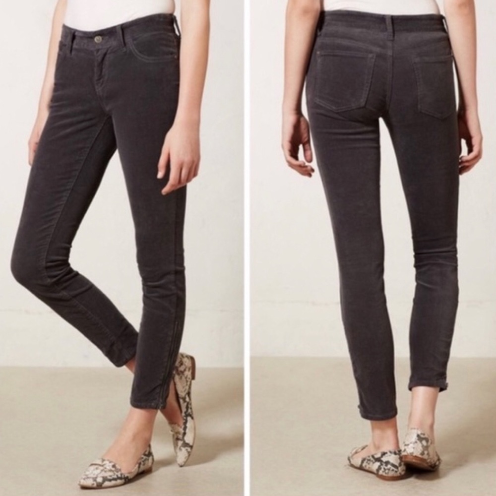 PILCRO x ANTHROPOLOGIE Stet Fit Skinny Gray Corduroys Size 28